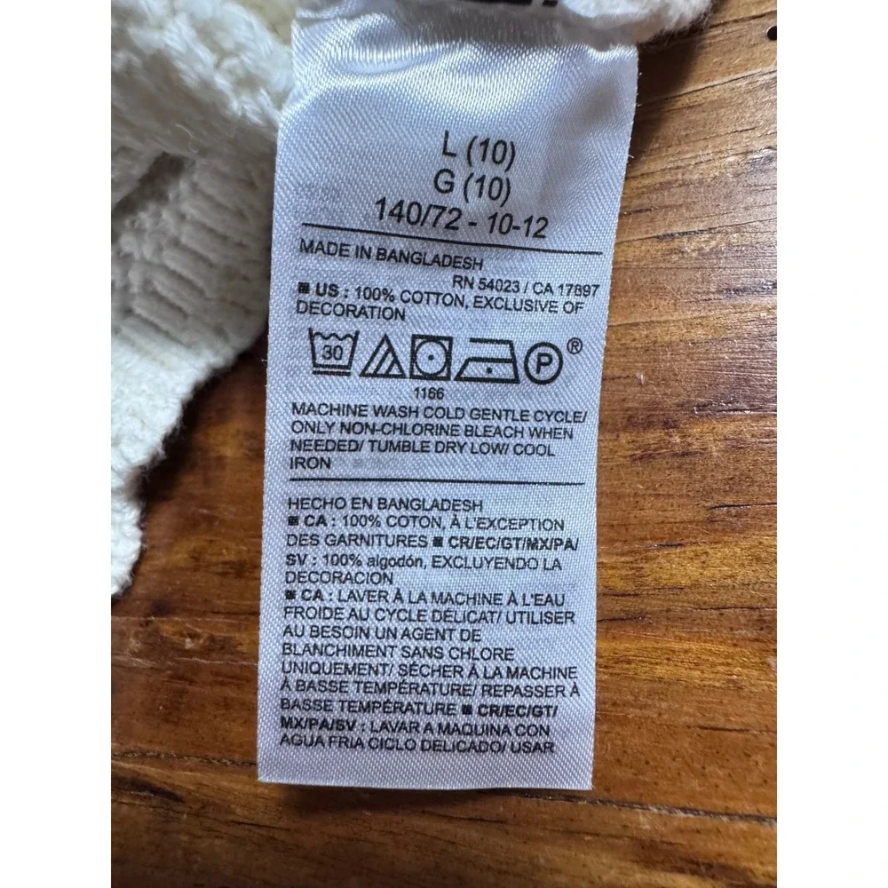 Old Navy Fruit Sweater Tank Kids Girls Large 10 White‎ Sleeveless Knit Top